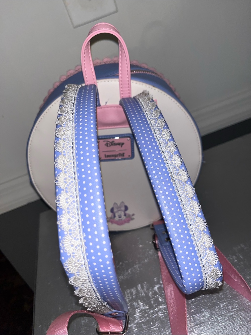 Loungefly Minnie Mouse Floral Round Crossbody - Pink & Blue - Picture 2 of 8